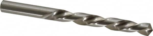 Made in USA - 1/2" 118° High Speed Steel Jobber Drill - Bright Finish, Left Hand Cut, Spiral Flute, Straight Shank, 6" OAL, Standard Point - Americas Industrial Supply