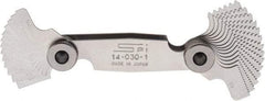 SPI - 28 Leaf, 1/4 to 2.5mm Pitch Range, Steel Screw Pitch Gage - 60° Thread Angle - Americas Industrial Supply