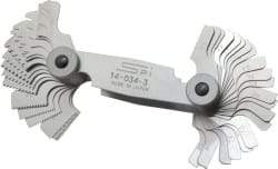 SPI - 51 Leaf, 4 to 84 TPI Range, Steel Screw Pitch Gage - 60° Thread Angle - Americas Industrial Supply