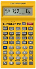 Calculated Industries - 8-Digit LCD with Annunciator-Legends 30 Function Handheld Calculator - 5/8" x 2-1/2" (15.88mm x 63.5mm) Display Size, Yellow, CR-2032 Powered, 9" Long x 8-1/2" Wide x 1-1/2" High - Americas Industrial Supply