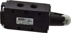 Parker - 0.83 CV Rate, 1/4" NPT Inlet HD Mechanical Oper Valve - 4 Way, 2 Position, 1/4" NPT Outlet, 150 Max psi, Roller Spring Return - Americas Industrial Supply