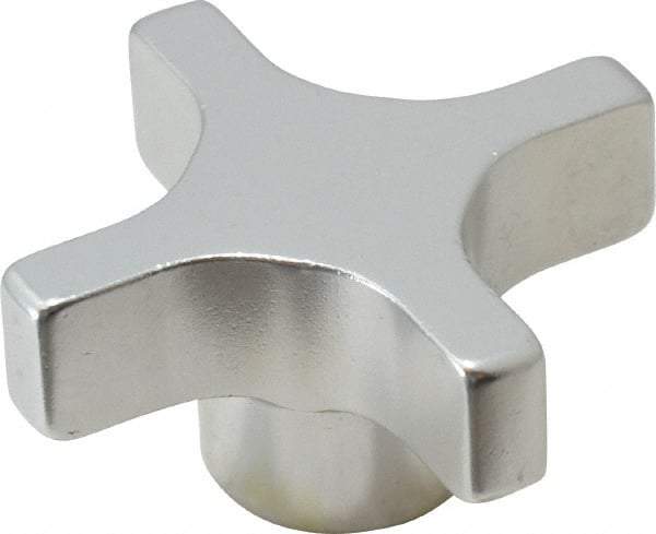 Gibraltar - 50.8mm Head Diam, 4 Point Lobed Knob - M10x1.5 Hole, Aluminum - Americas Industrial Supply