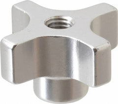 Gibraltar - 38.1mm Head Diam, 4 Point Lobed Knob - M8x1.25 Hole, Aluminum - Americas Industrial Supply