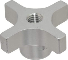 Gibraltar - 50.8mm Head Diam, 4 Point Lobed Knob - M10x1.5 Hole, Aluminum - Americas Industrial Supply
