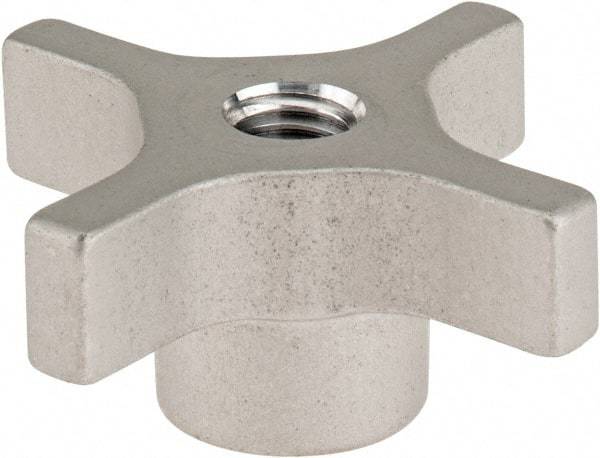 Gibraltar - 63.5mm Head Diam, 4 Point Lobed Knob - M12x1.75 Hole, Aluminum - Americas Industrial Supply
