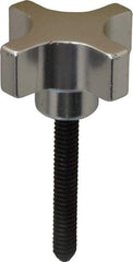 Gibraltar - 1-1/2" Head Diam, 4 Point Lobed Knob - 1/4-20 Stem, Aluminum - Americas Industrial Supply