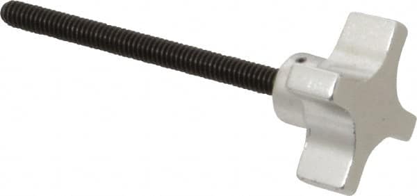Gibraltar - 1-1/2" Head Diam, 4 Point Lobed Knob - 1/4-20 Stem, Aluminum - Americas Industrial Supply