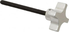 Gibraltar - 1-1/2" Head Diam, 4 Point Lobed Knob - 1/4-20 Stem, Aluminum - Americas Industrial Supply