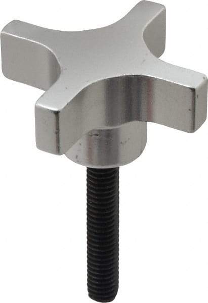 Gibraltar - 2" Head Diam, 4 Point Lobed Knob - 5/16-18 Stem, Aluminum - Americas Industrial Supply