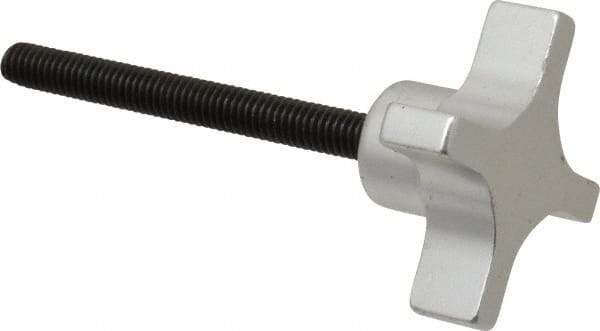 Gibraltar - 2" Head Diam, 4 Point Lobed Knob - 5/16-18 Stem, Aluminum - Americas Industrial Supply