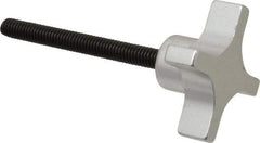Gibraltar - 2" Head Diam, 4 Point Lobed Knob - 5/16-18 Stem, Aluminum - Americas Industrial Supply