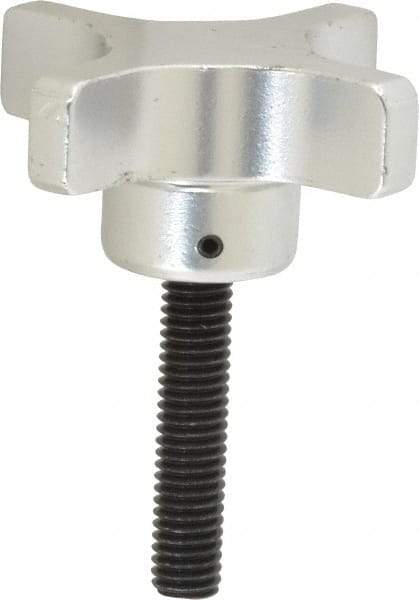 Gibraltar - 2-1/2" Head Diam, 4 Point Lobed Knob - 3/8-16 Stem, Aluminum - Americas Industrial Supply