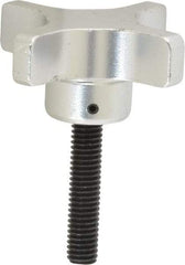Gibraltar - 2-1/2" Head Diam, 4 Point Lobed Knob - 3/8-16 Stem, Aluminum - Americas Industrial Supply