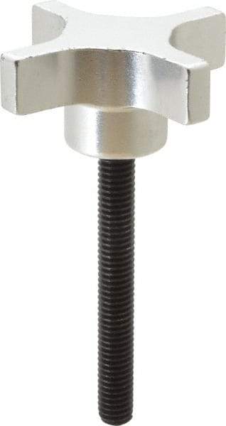 Gibraltar - 2-1/2" Head Diam, 4 Point Lobed Knob - 3/8-16 Stem, Aluminum - Americas Industrial Supply