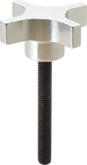 Gibraltar - 2-1/2" Head Diam, 4 Point Lobed Knob - 3/8-16 Stem, Aluminum - Americas Industrial Supply