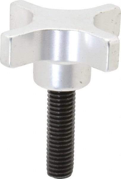 Gibraltar - 2-1/2" Head Diam, 4 Point Lobed Knob - 1/2-13 Stem, Aluminum - Americas Industrial Supply