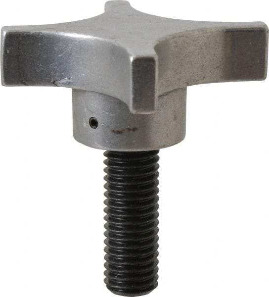 Gibraltar - 3" Head Diam, 4 Point Lobed Knob - 5/8-11 Stem, Aluminum - Americas Industrial Supply