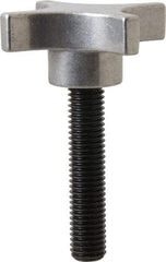 Gibraltar - 3" Head Diam, 4 Point Lobed Knob - 5/8-11 Stem, Aluminum - Americas Industrial Supply