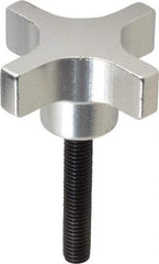 Gibraltar - 50.8mm Head Diam, 4 Point Lobed Knob - M8x1.25 Stem, Aluminum - Americas Industrial Supply