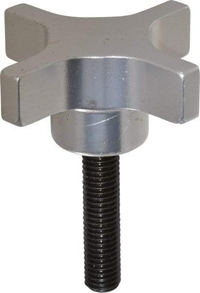 Gibraltar - 63.5mm Head Diam, 4 Point Lobed Knob - M10x1.5 Stem, Aluminum - Americas Industrial Supply