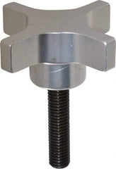 Gibraltar - 63.5mm Head Diam, 4 Point Lobed Knob - M10x1.5 Stem, Aluminum - Americas Industrial Supply