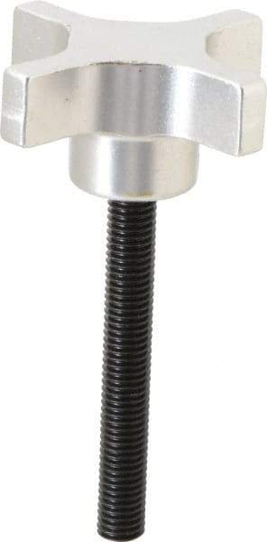 Gibraltar - 63.5mm Head Diam, 4 Point Lobed Knob - M10x1.5 Stem, Aluminum - Americas Industrial Supply