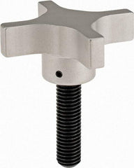 Gibraltar - 63.5mm Head Diam, 4 Point Lobed Knob - M12x1.75 Stem, Aluminum - Americas Industrial Supply