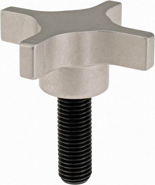 Gibraltar - 76.2mm Head Diam, 4 Point Lobed Knob - M16x2 Stem, Aluminum - Americas Industrial Supply