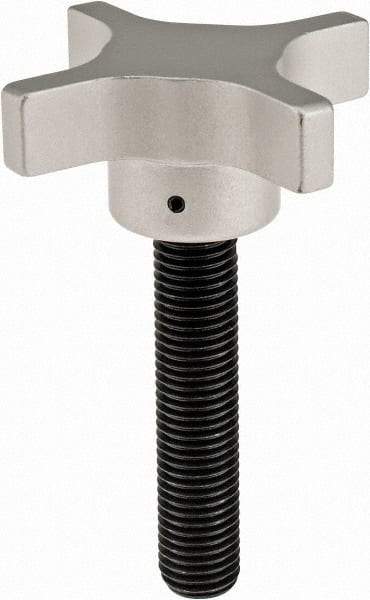 Gibraltar - 76.2mm Head Diam, 4 Point Lobed Knob - M16x2 Stem, Aluminum - Americas Industrial Supply