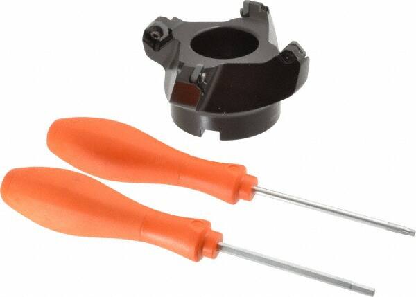 Kennametal - 80.01mm Cut Diam, 1" Arbor Hole, 6.6mm Max Depth of Cut, 45° Indexable Chamfer & Angle Face Mill - 4 Inserts, SEKT 1404... Insert, Right Hand Cut, 4 Flutes, Series KSSM - Americas Industrial Supply