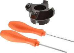Kennametal - 80.01mm Cut Diam, 1" Arbor Hole, 6.6mm Max Depth of Cut, 45° Indexable Chamfer & Angle Face Mill - 4 Inserts, SEKT 1404... Insert, Right Hand Cut, 4 Flutes, Series KSSM - Americas Industrial Supply
