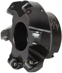 Kennametal - 80.01mm Cut Diam, 1" Arbor Hole, 6.6mm Max Depth of Cut, 45° Indexable Chamfer & Angle Face Mill - 6 Inserts, SEKT 1404... Insert, Right Hand Cut, 6 Flutes, Series KSSM - Americas Industrial Supply