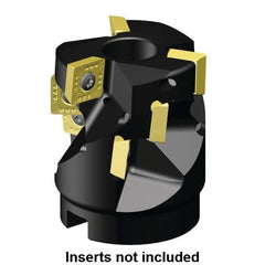 Kennametal - 12 Inserts, 2" Cut Diam, 3/4" Arbor Diam, 42.95mm Max Depth of Cut, Indexable Square-Shoulder Face Mill - 0/90° Lead Angle, 57.15mm High, SD.T 43.. Insert Compatibility, Through Coolant, Series KSSP - Americas Industrial Supply