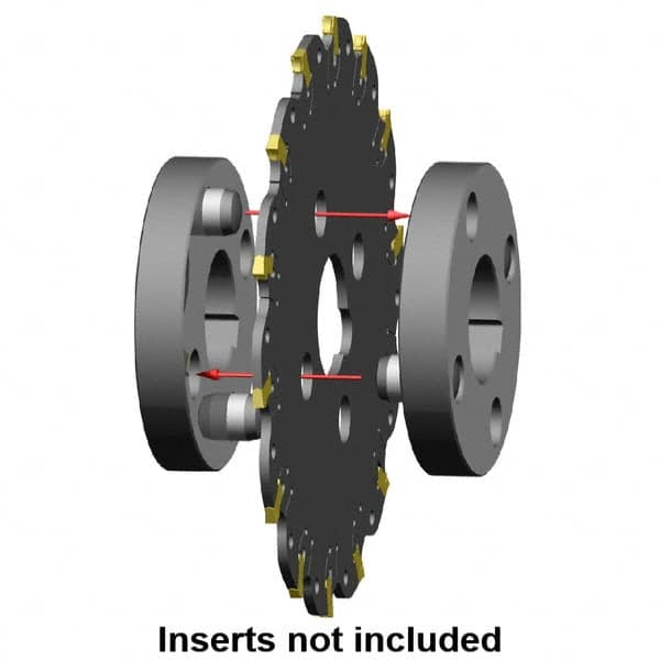 Kennametal - Arbor Hole Connection, 1/16" Cutting Width, 1-1/16" Depth of Cut, 100mm Cutter Diam, 0.8661" Hole Diam, 9 Tooth Indexable Slotting Cutter - KVNS Toolholder, 3.900 Insert - Americas Industrial Supply