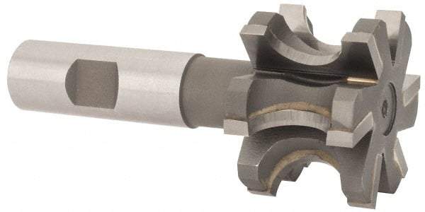 Whitney Tool Co. - 3/8" Radius, 3/4" Circle Diam, 1-7/8" Cutter Diam, 1-1/4" Cutting Width, Shank Connection, Concave Radius Cutter - 3/4" Shank Diam, 4" OAL, Carbide-Tipped, Uncoated, Profile Ground, 6 Teeth, Weldon Flat - Americas Industrial Supply