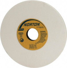 Norton - 7" Diam x 1-1/4" Hole x 1/2" Thick, J Hardness, 150 Grit Surface Grinding Wheel - Aluminum Oxide, Type 1, Very Fine Grade, 3,600 Max RPM, Vitrified Bond, No Recess - Americas Industrial Supply