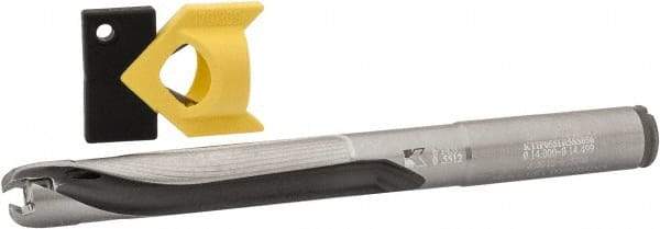 Kennametal - 14 to 14.49mm Diam, 5xD, 72.39mm Max Depth, 9/16" Shank Diam, 88.9mm Flute, 146.05mm OAL, Replaceable Tip Drill - KTIP05625HP Insert, R Seat Size, Series KenTIP - Americas Industrial Supply