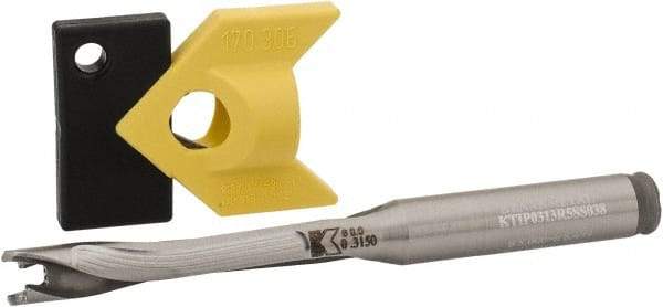Kennametal - 7.94 to 8.49mm Diam, 5xD, 42.42mm Max Depth, 3/8" Shank Diam, 2.05" Flute, 98.43mm OAL, Replaceable Tip Drill - KTIP03125HP Insert, F Seat Size, Series KenTIP - Americas Industrial Supply