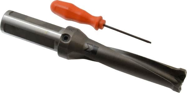 Kennametal - 4.63" Max Drill Depth, 4xD, 1.1563" Diam, Indexable Insert Drill - 2 Inserts, 1-1/4" Shank Diam, Straight Shank - Americas Industrial Supply
