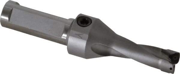 Kennametal - 1.6" Max Drill Depth, 2.5xD, 15.9mm Diam, Indexable Insert Drill - 2 Inserts, 3/4" Shank Diam, Straight Shank - Americas Industrial Supply