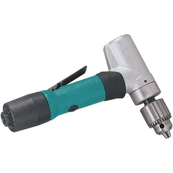 Dynabrade - 1/4" Keyed Chuck - Right Angle Handle, 3,200 RPM, 22 CFM, 0.4 hp - Americas Industrial Supply