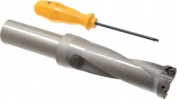 Kennametal - 3-3/4" Max Drill Depth, 2.5xD, 38.1mm Diam, Indexable Insert Drill - 2 Inserts, 1-1/4" Shank Diam, Straight Shank - Americas Industrial Supply