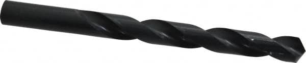 Interstate - 13mm 118° High Speed Steel Jobber Drill - Oxide Finish, Right Hand Cut, Spiral Flute, Straight Shank, 5-63/64" OAL, Standard Point - Americas Industrial Supply