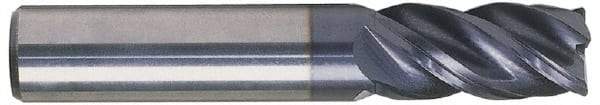 Kennametal - 1", 1-1/2" LOC, 1" Shank Diam, 4" OAL, 4 Flute, Solid Carbide Square End Mill - Single End, TiAlN/TiN/TiAlN Finish, Spiral Flute, 38° Helix, Centercutting, Right Hand Cut, Right Hand Flute, Series HPHV - Americas Industrial Supply