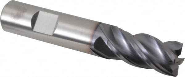Kennametal - 5/8", 4 Flute, Single End, Solid Carbide, Corner Chamfer End Mill - 3-1/2" OAL, 38° Helix, Right Hand Flute, 1-1/4" LOC, Right Hand Cut - Americas Industrial Supply