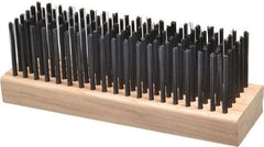 Made in USA - 6 Rows x 19 Columns Wire Scratch Brush - 7" OAL, 1-3/4" Trim Length, Wood Straight Handle - Americas Industrial Supply