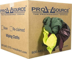 PRO-SOURCE - Reclaimed Rags - Assorted Colors, Fleece and Sweatshirt, Low Lint, Box - Americas Industrial Supply