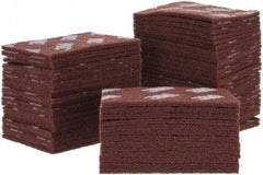 3M - Fine Grade, Aluminum Oxide Hand Pad - Brown, 6" Wide x 9" Long, Nonwoven - Americas Industrial Supply
