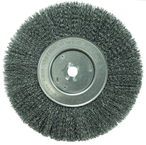 10" - Diameter Narrow Face Crimped Wire Wheel; .014" Steel Fill; 1-1/4" Arbor Hole - Americas Industrial Supply