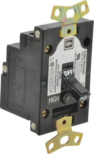 Eaton Cutler-Hammer - 1 Pole, 0.4 to 16 Amp, NEMA, Open Toggle Manual Motor Starter - 43.2mm Wide x 40.1mm Deep x 96.8mm High, 1 hp at 120/240 V, 1 hp at 277 V, 1/4 hp at 120/240 V & 1/4 hp at 32 V, CSA Certified & UL Listed - Americas Industrial Supply